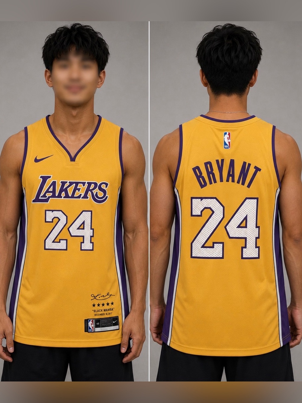 LA Lakers Yellow Kobe Bryant 8/24 Mens Large Printed Special Edition Jersey